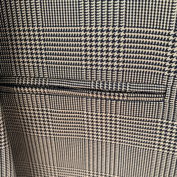 Perry Ellis sports coat gold and black glen plaid 42L vintage - Picture 9 of 11
